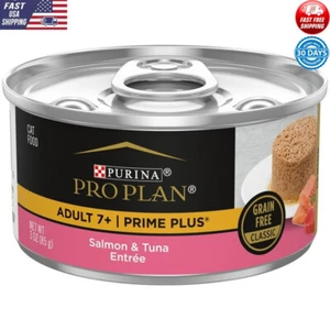 Salmon & Tuna Pate Wet Cat Food Senior 7 Cats 3oz Cans 24 Pack Grain-Free Adult - Picture 1 of 10