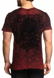 AFFLICTION Men's T-shirt AC TRIBAL Black/Red Biker Indian Skull S-3XL - Picture 1 of 10