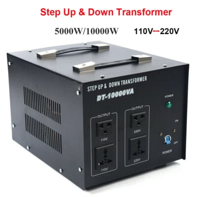 Heavy Duty 5000W 10000W Voltage Transformer Step Up/Down 110V to 220V Converter - Image 1 of 4