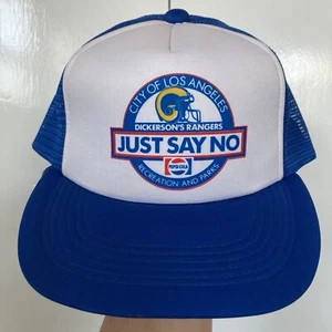 LOS ANGELES RAMS JUST SAY NO DICKERSON RANGER PEPSI HAT CAP VTG 80S NFL FOOTBALL - Picture 1 of 16