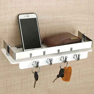 Acrilico Finitura Cromata Multiuso Bagno Ripiano Portachiavi 30.5x10.2cm - Foto 1 di 3