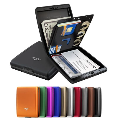 TRU VIRTU Aluminium Leder Portemonnaie Geldbeutel Kartenetui RFID Schutz Wallet