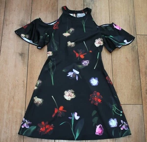 New! ASOS cold shoulder party dress SIZE 10 flutter sleeve evening night out - Picture 1 of 6