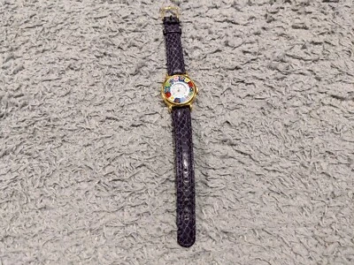 Reloj Vero Mujer Floral Cristal de Murano Tono Dorado Correa Cuero Venecia  Foto 1 de 4