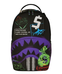 Sprayground Shark Central X DLXSV Backpack🔥New Black Bookbag Large School Bag - Picture 1 of 9