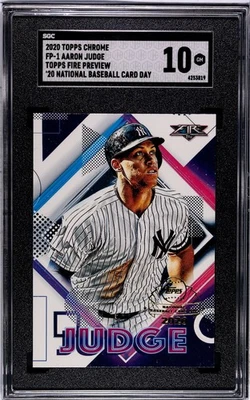 2020 Topps Chrome Topps Fire Preview FP-1 Aaron Judge SGC 10 GEM MINT - Image 1 of 2