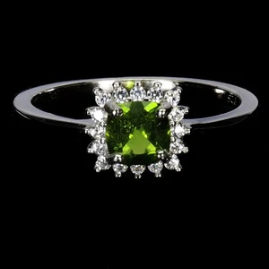 925 Sterling Silver Ring Cushion Chrome Diopside 5mm Gemstone Jewelry Size 7 - Picture 1 of 13