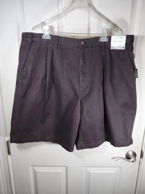 Geoffrey Beene Navy Pleated Extender Waist Zip Pocket Chino Shorts Men S 44 NWT  - Image 1 of 4