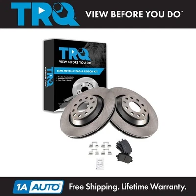 TRQ Rear Brake Pad & Rotor Kit Fits 2016-2021 Volkswagen GTI 2006-2007 Passat - Image 1 of 4