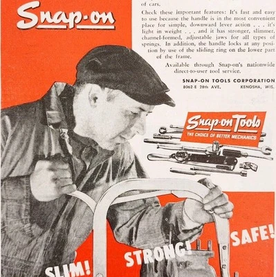 1947 Herramientas Snap On Compresor Punto Azul Publicidad Llaves Vicio De Colección E8D Foto 1 de 2