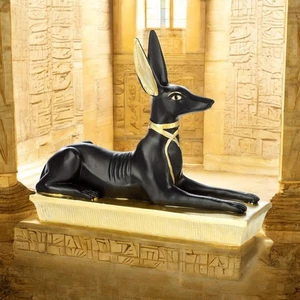 Egyptian Anubis Jackal Figurine Decorative Statue Ancient Gods Decor Ornament - Picture 1 of 7