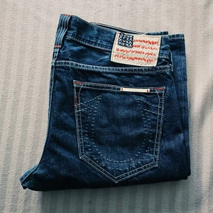 Vintage True Religion Jeans Mens Size 36 Geno Blue Denim 5 Pocket Made in USA - Picture 1 of 21