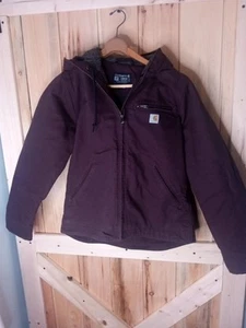 Chaqueta de pato para mujer Carhartt Sherpa forrada calce suelto OJ4392 W Blackberry XSmall - Imagen 1 de 9