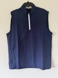 Kenneth Cole Golf Water-Resistant Pullover 1/4 Zip Vest Men’s Large Navy NWT - Picture 1 of 9