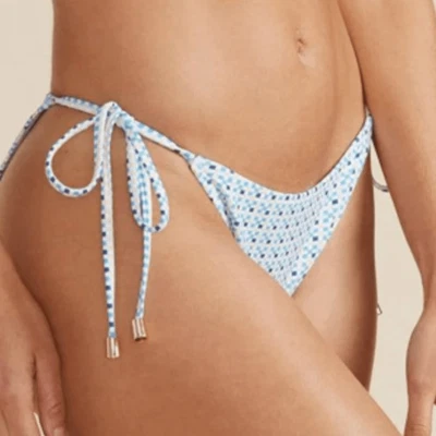 Parte inferior de bikini Minkpink Zephyr azul con múltiples cuerdas laterales talla mediana nueva con etiquetas Foto 1 de 4