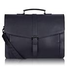 Mens Leather Briefcase For Travel/Office/Business 15.6 Inch Laptop Messenger Ba
