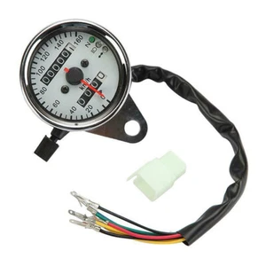 1Pcs 12V Chrome Motorcycle LED Odometer Speedometer Tachometer Speedo Meter - Picture 1 of 8