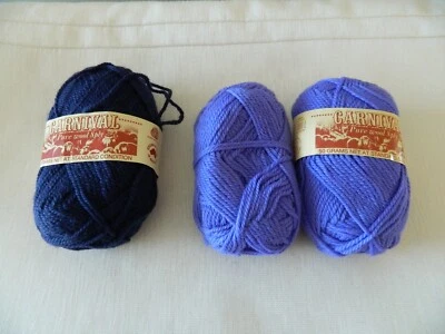 Yarn Panda CARNIVAL Pure Wool 8ply Dark Navy Blue OR Lilac Purple Made Australia - image 1 of 4