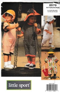 Vogue Pattern 8579 Toddlers Jumpsuit & Hats, Size 1/2-4, FF - Picture 1 of 2