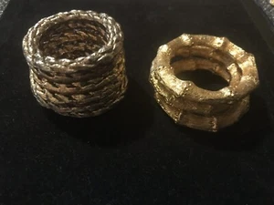 Gardinenringe Serviettenringe schwer metallic goldfarben insgesamt 9 - Bild 1 von 4