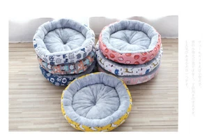 Pet Dog Cat Calming Bed Comfy Shag Warm Fluffy Bed Nest Mattress Fur Round Pad - Picture 1 of 19