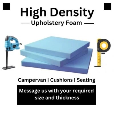 High Density Memory Foam Cut To Size,Upholstery Sofa Cushions Campervans Seating - Image 1 of 4