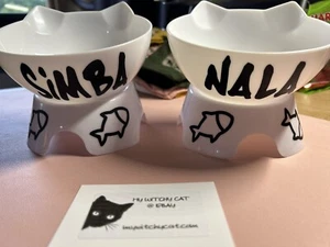New Design Personalised Cat/kitten Raised Bowl - Picture 1 of 5