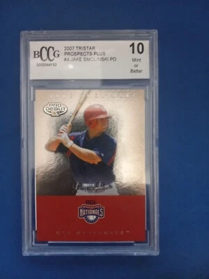 2007 TRISTAR PROSPECTS PLUS JAKE SMOLINSKI PD ROOKIE CARD #4 MINT 10 NATIONALS - Image 1 of 2