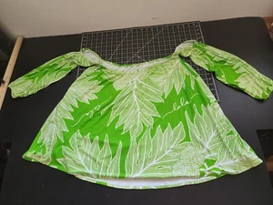 Lola miller designs hilo hawaii Green off shoulder floral top Women's Size M - Picture 1 of 8
