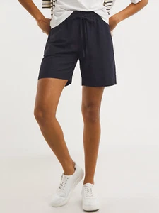 JD Williams SHORTS Linen Blend Elasticated NAVY Size 14 18 20 22 24 26 28 30 32 - Picture 1 of 5