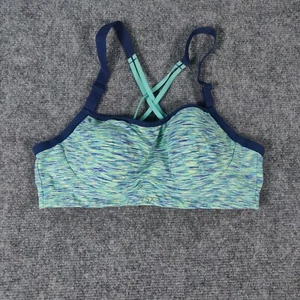 Victorias Secret VSX Sports Bra Womens 34B Green Heather Crossback Underwired - Picture 1 of 12
