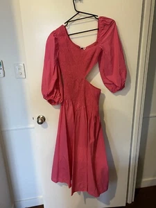 Ladies Pink Midi Dress with cut out at waist Size 10 - Picture 1 of 3