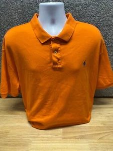 Polo Ralph Lauren uomo XXL polo arancione cotone tinta unita vestibilità classica blu pony - Foto 1 di 11