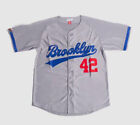 Throwback Robinson #42 Brooklyn Baseball Jersey Stitched Custom Gray