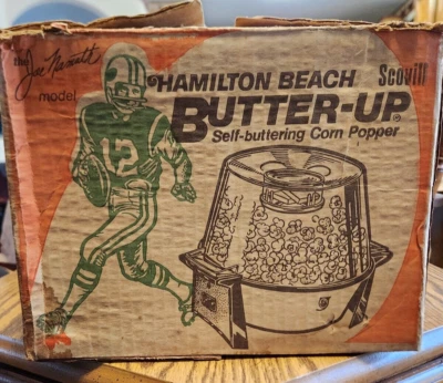 Vintage Hamilton Beach Joe Namath Butter Up Popcorn Machine in Box - Image 1 of 4