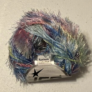 Ice Eyelash Colorful Yarn #42955 multicolor pastel Furry & Playful 50 Grams - Picture 1 of 3