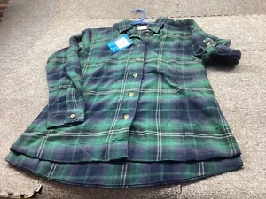 Columbia Shirt Womens Small Green Flannel Plaid Outdoor Long Sleeve Top Blouse - Picture 1 of 12