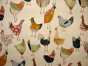 Prestigious Textiles Harriet Hens Fresh Cotton Curtain Blinds Upholstery Fabric - Picture 1 of 15