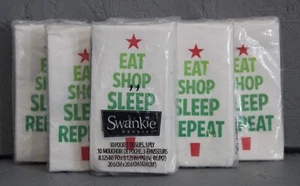 Swankie Christmas Holiday Lot of 6 Pocket Tissues Eat Shop Sleep Repeat NEW - Picture 1 of 8
