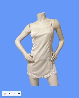 VTG 70s ILGWU Nylon Slip Sz 34 Dress Lace Nightie Non-Cling ILGWU Lingerie - Image 1 of 4