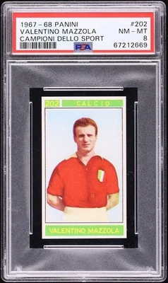 Panini Campioni 1967 * Valentino Mazzola * PSA 8 * POP 3 ninguno superior Foto 1 de 2