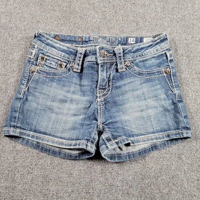Miss Me Shorts Girls 14 Blue Denim Embroidered Embellished Back Pockets JK5694H2 - Image 1 of 4