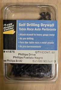 6x1-5/8-Inch #2 Point Self Drilling Drywall Screw Black Phosphate Finish - Picture 1 of 2