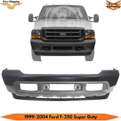 Front Bumper Primed & Fog Lights Kit For 1999-2004 Ford F-250 Super Duty and 350 - Изображение 1 из 4