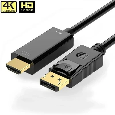 DisplayPort DP HDMI Kabel Adapter 1.8 Meter 4K DP 1.2 auf HDMI 1.4 Konverter - Bild 1 von 4