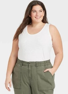 AVA & VIV Size 2X Woman 100% Cotton Whet Tank Top 29" Long 24" Bust New - Picture 1 of 3