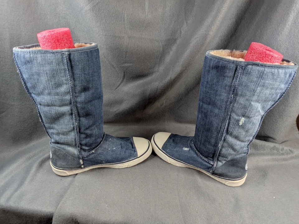 BOTA UGG AUSTRALIA DELAINE PIEL DE OVEJA DENIM ENVEJECIDA SÚPER RARA Talla 7 Foto 1 de 4