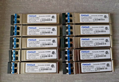 10X Finisar FTLX1471D3BCL 10Gb LR 1310NM 10KM SFP+Transceiver 10000BaseLC Single - Image 1 of 2