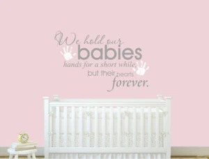 Baby hand prints wall sticker quote | Baby Room Wall Sticker | Baby Wall Decal - Picture 1 of 8
