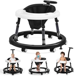 Foldable Baby Walker with Wheels 9 Adjustable Heights for Boys Girls 7-18 Months - Picture 1 of 7